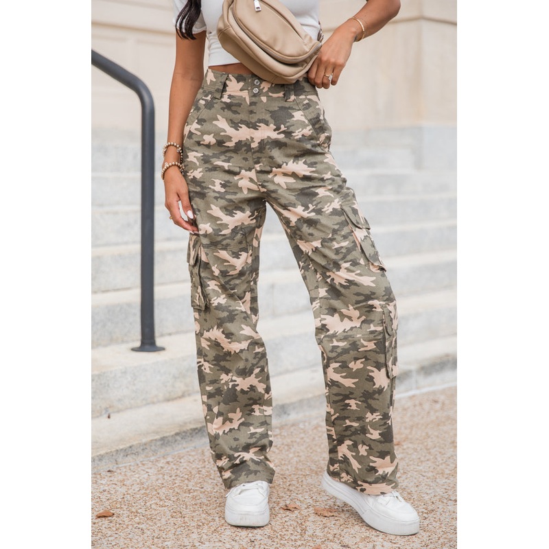 Can’t You See Olive Camo Cargo Pants FINAL SALE