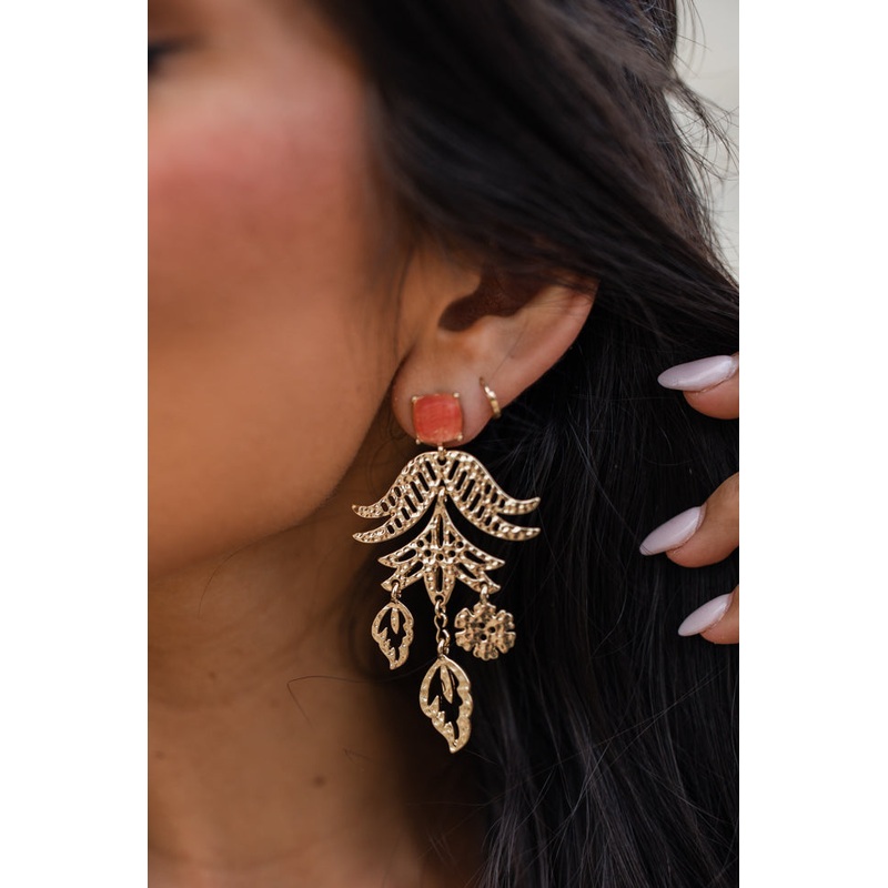 Floral Gold Earrings FINAL SALE