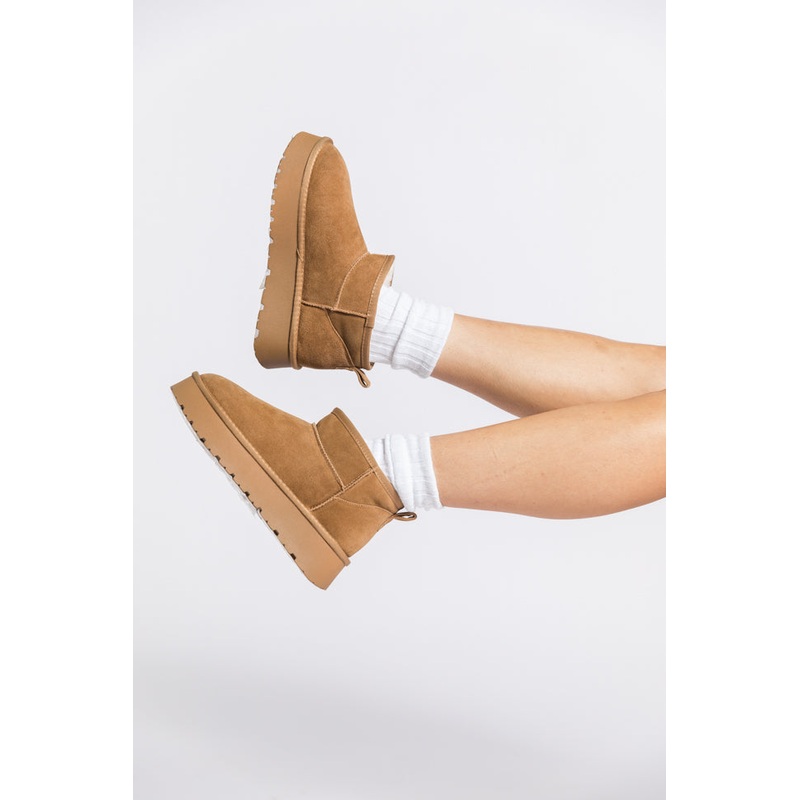 Georgia Chestnut Platform Mini Boots FINAL SALE