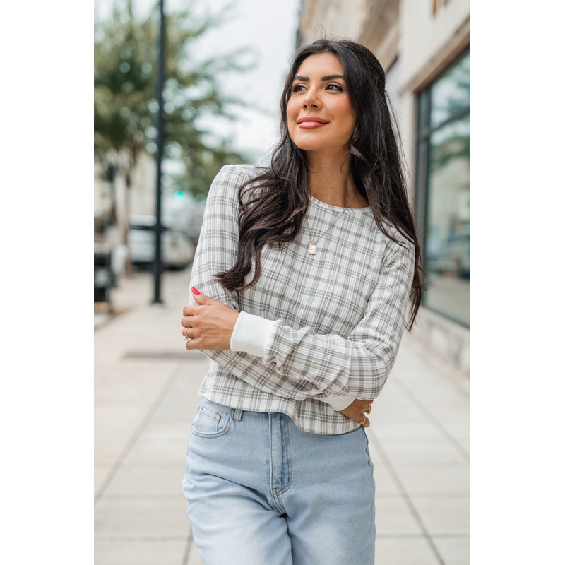 Layers Of Love In Plaid To Be Here Waffle Layering Top FINAL SALE