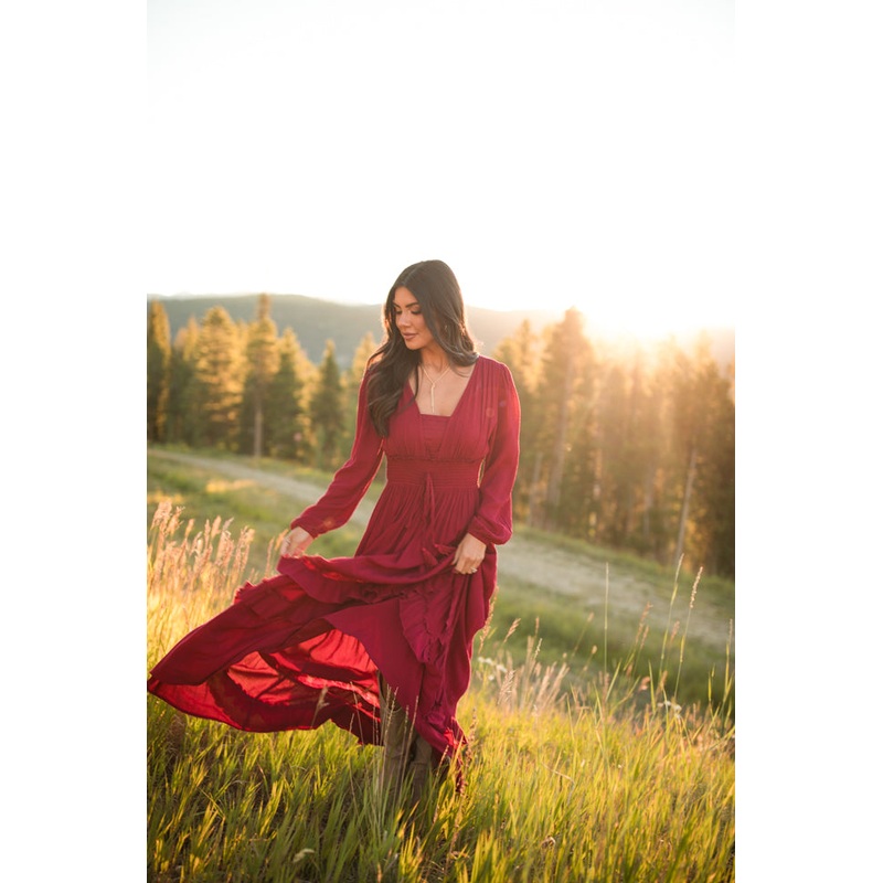 Lucky to Have You Wine Maxi Dress
