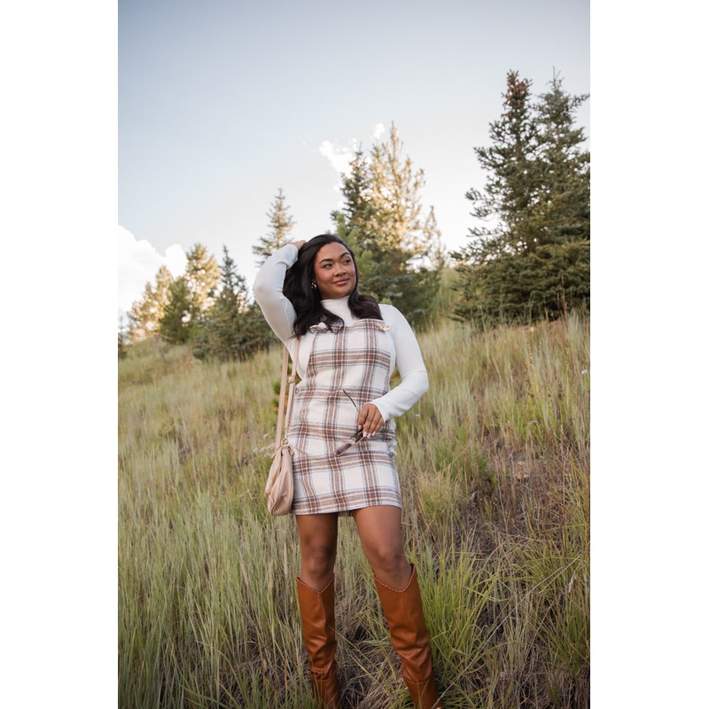 Over It Plaid Overall Mini Dress FINAL SALE