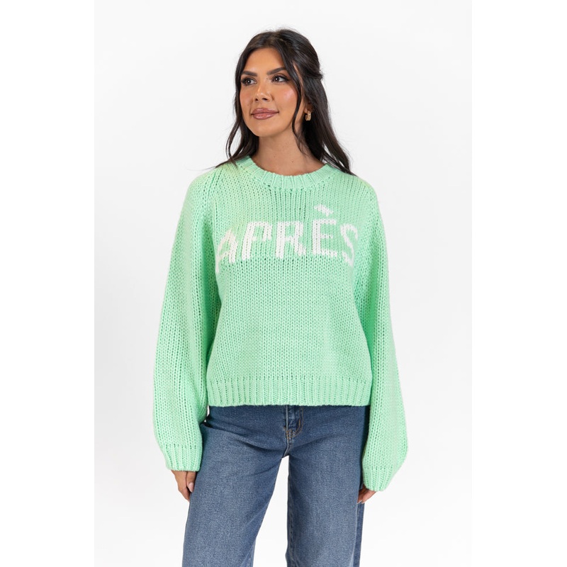 Apres Party Green Sweater FINAL SALE