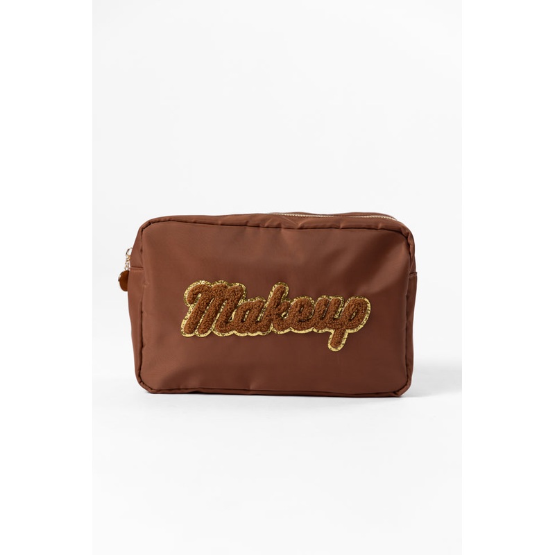 Brown “Makeup” Travel Pouch FINAL SALE