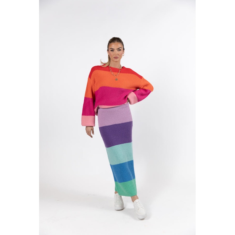 Coming Together Multi Color Striped Skirt FINAL SALE