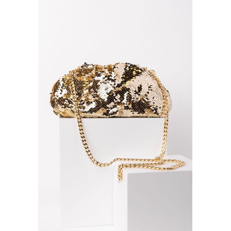 Gold Sequin Pouch Bag FINAL SALE