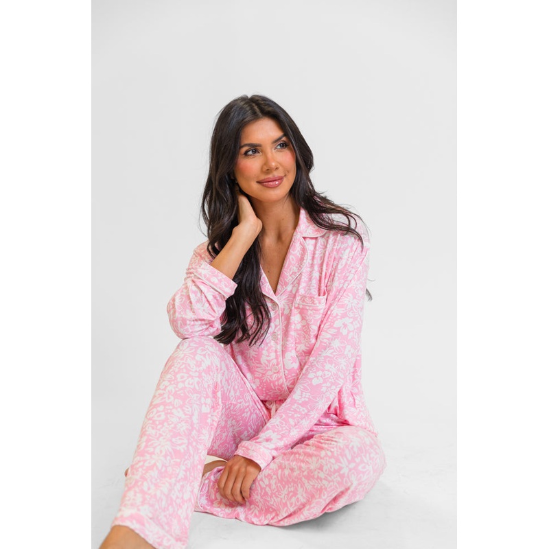 Good To Get Away In Kathy Floral Button Up Pajama Top FINAL SALE
