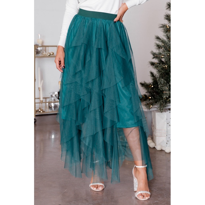 Magical Feeling Evergreen Tulle Maxi Skirt FINAL SALE
