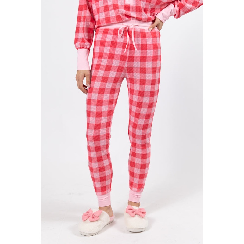 Outshine The Rest Pink Plaid Lounge Joggers FINAL SALE