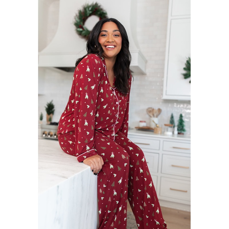 Under The Stars in Spruced Up Long Sleeve Bamboo Pajama Top FINAL SALE