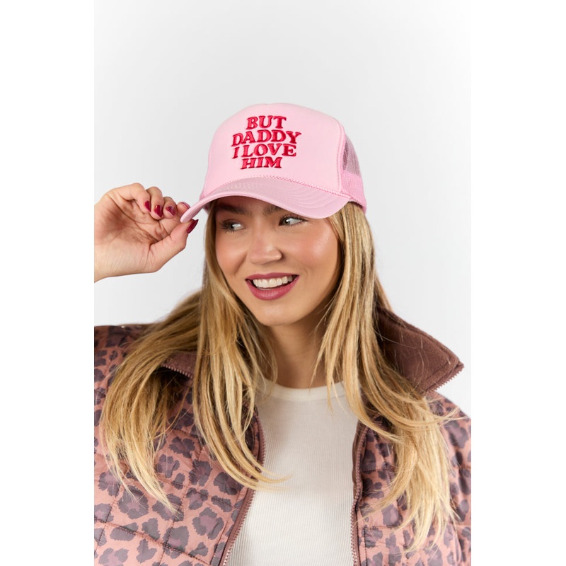But Daddy I Love Him Light Pink Trucker Hat FINAL SALE