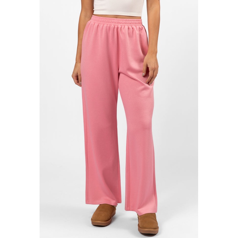 Let’s Just Stay Pink Knit Wide Leg Pants FINAL SALE