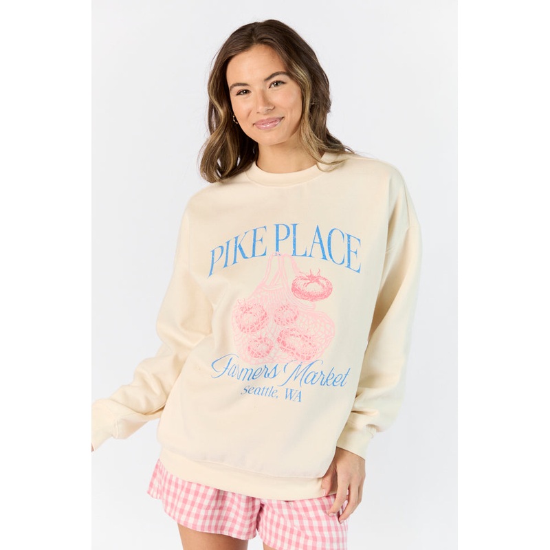 Pike Place Market Sweet Cream Graphic Sweatshirt