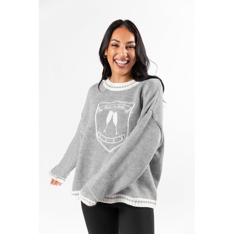 Stay At Home Club Grey Sweater FINAL SALE
