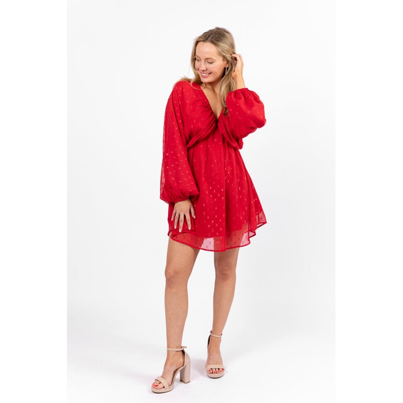 Warmest Wishes Shimmer Detail Babydoll Dress FINAL SALE