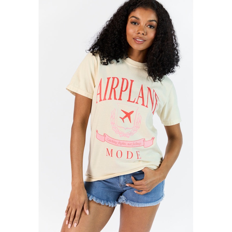 Airplane Mode Ivory Graphic Tee