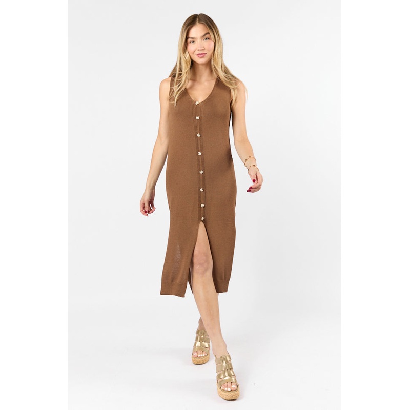 Endless Coastline Chocolate Knit Sweater Dress