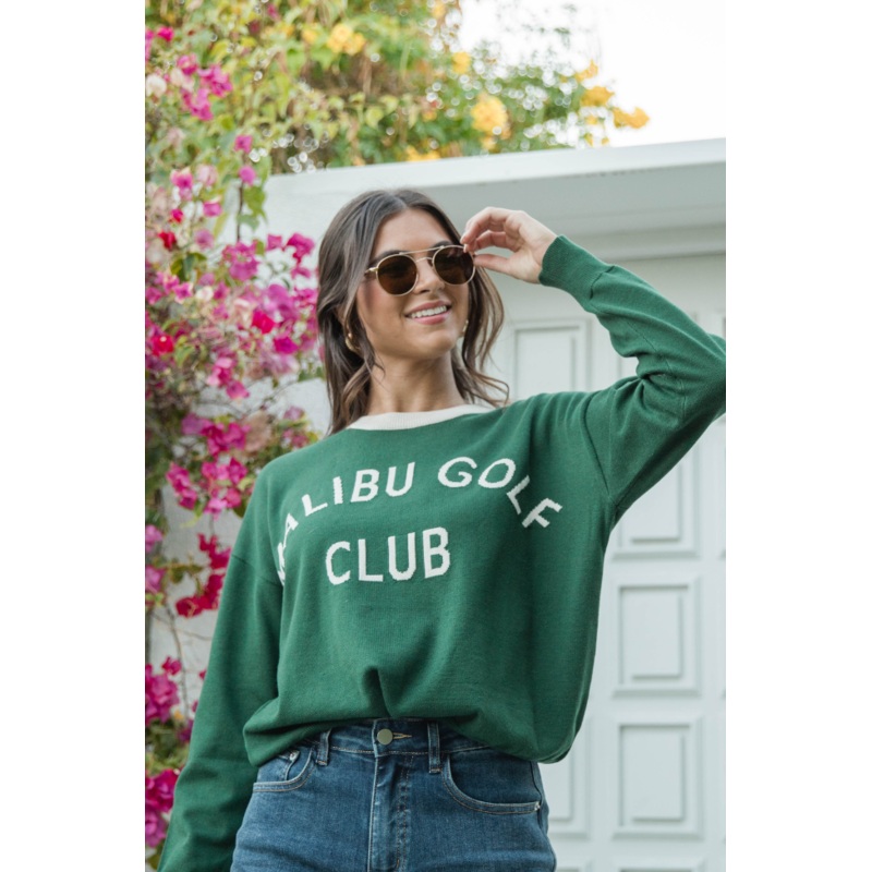 Malibu Golf Club Green Lightweight Sweater