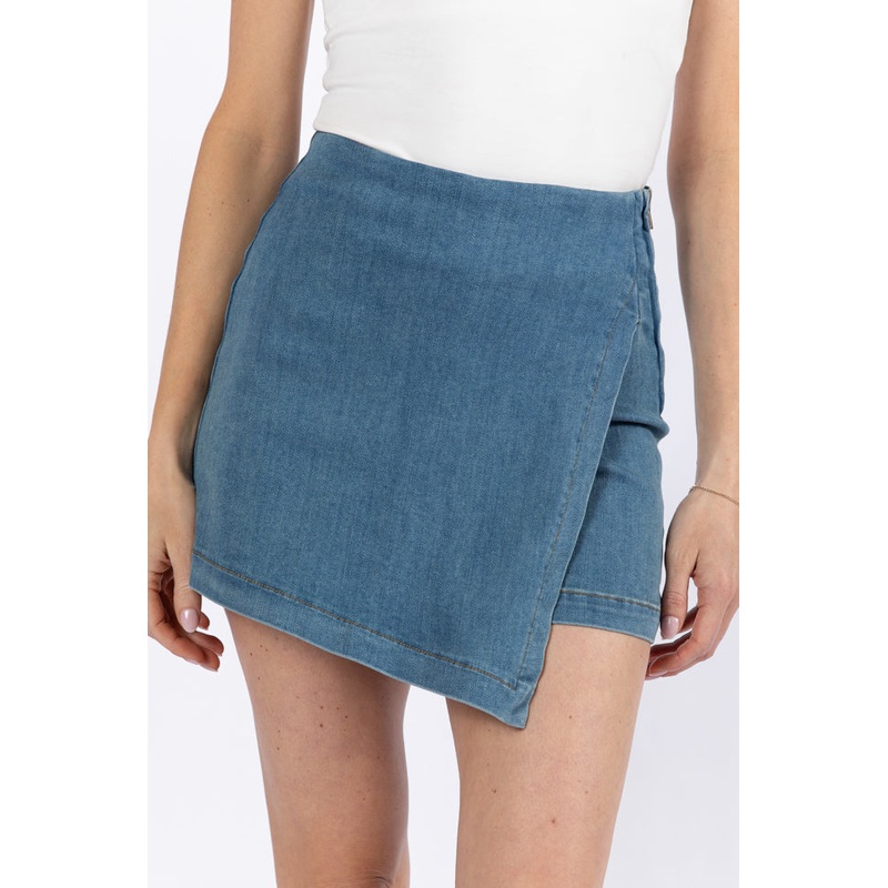 My Favorite Medium Wash Denim Skort