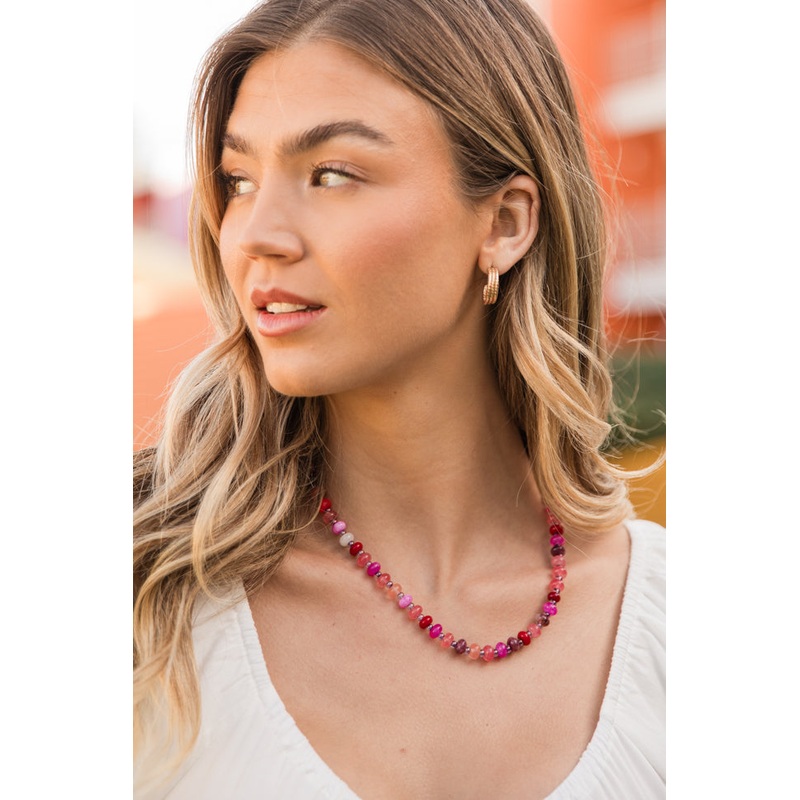 Pink Beaded Necklace FINAL SALE