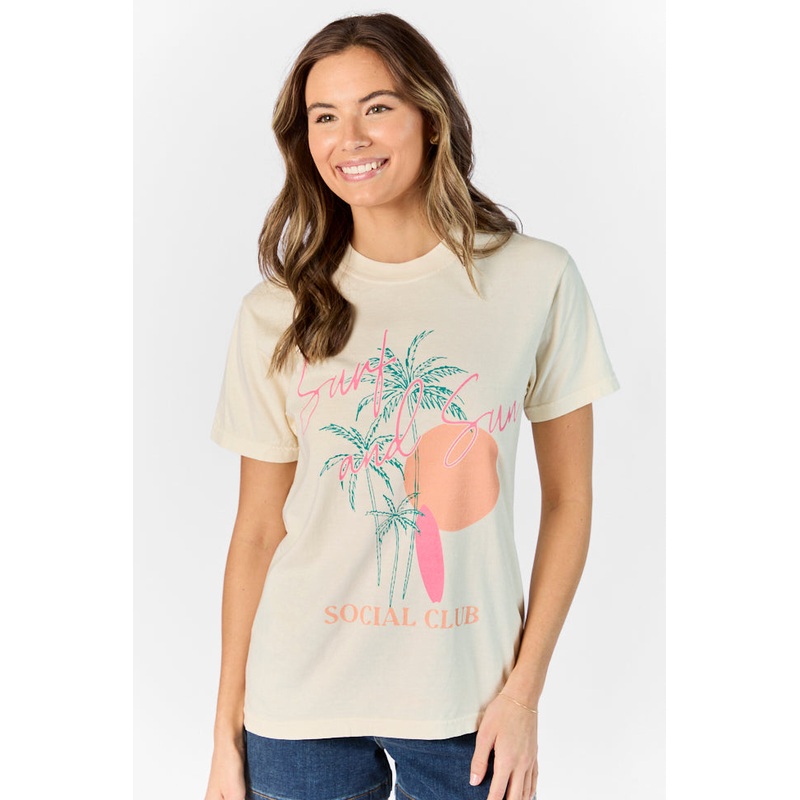 Surf & Sun Club Ivory Comfort Color Graphic Tee