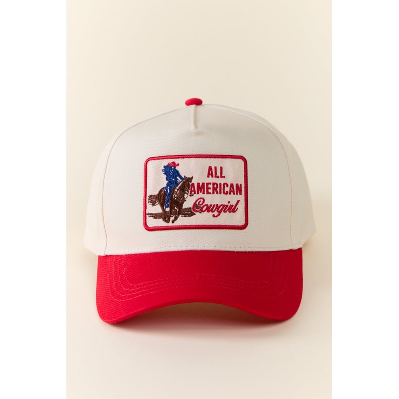 All American Cowgirl Red Trucker Hat