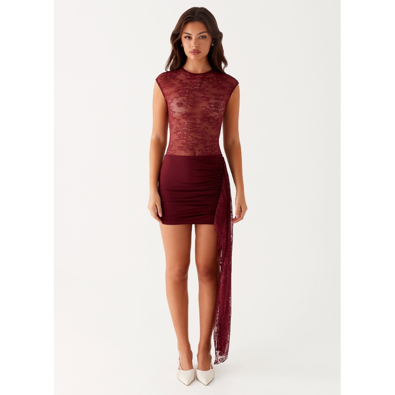 Best Behaviour Mini Dress – Burgundy