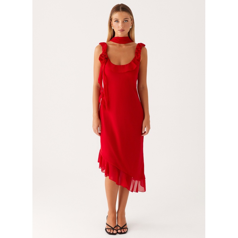 Fariday Midi Dress – Red