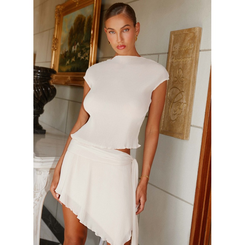 Gemma Cap Sleeve Top – Ivory