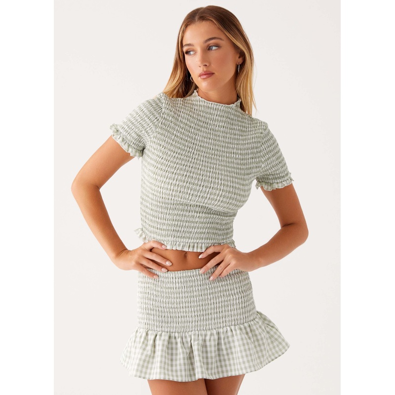 Sweetest Pie T-Shirt – Sage Gingham