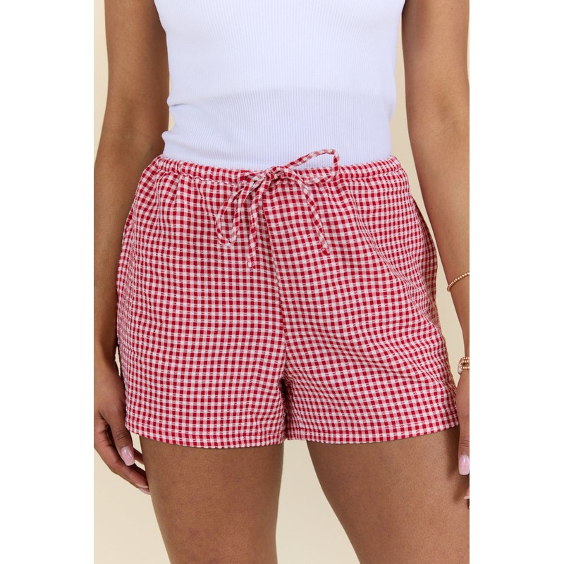United In Love Red Gingham Pull On Shorts