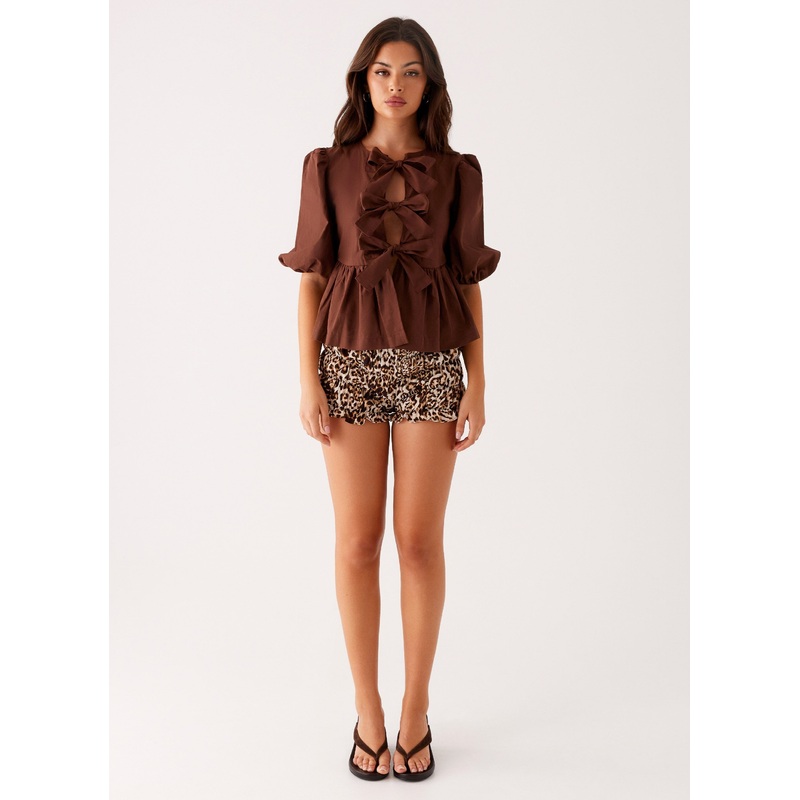 Western Wind Tie Top – Chocolate
