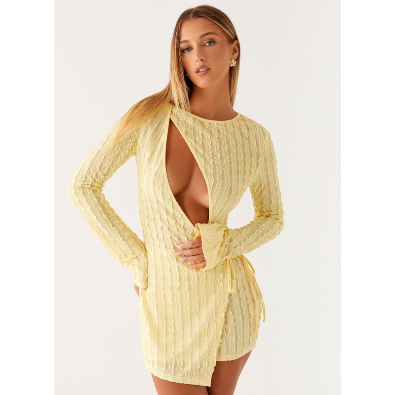 Alfie Mini Dress – Pastel Yellow