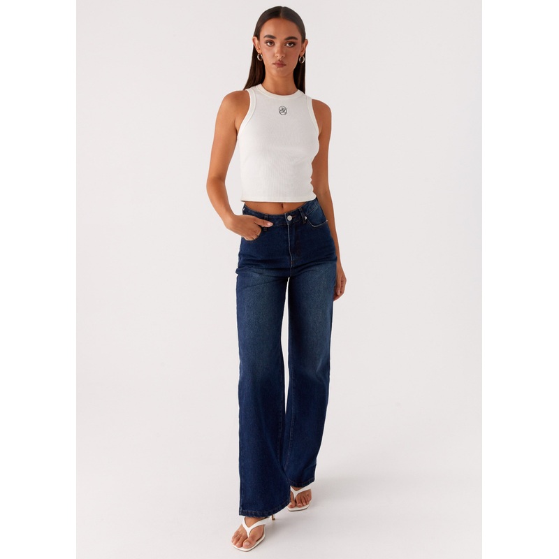 Back Again Straight Leg Denim Jeans – Vintage Blue