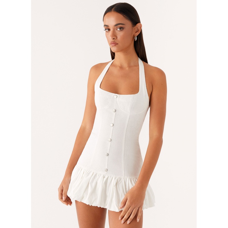 Georgina Denim Mini Dress – White