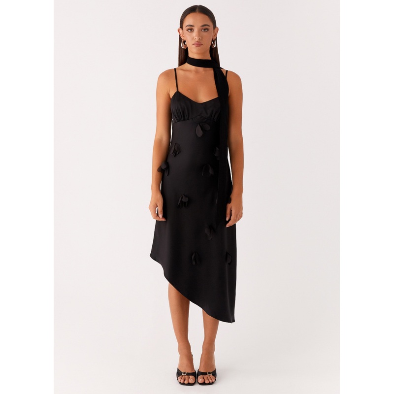 Goldie Midi Dress – Black