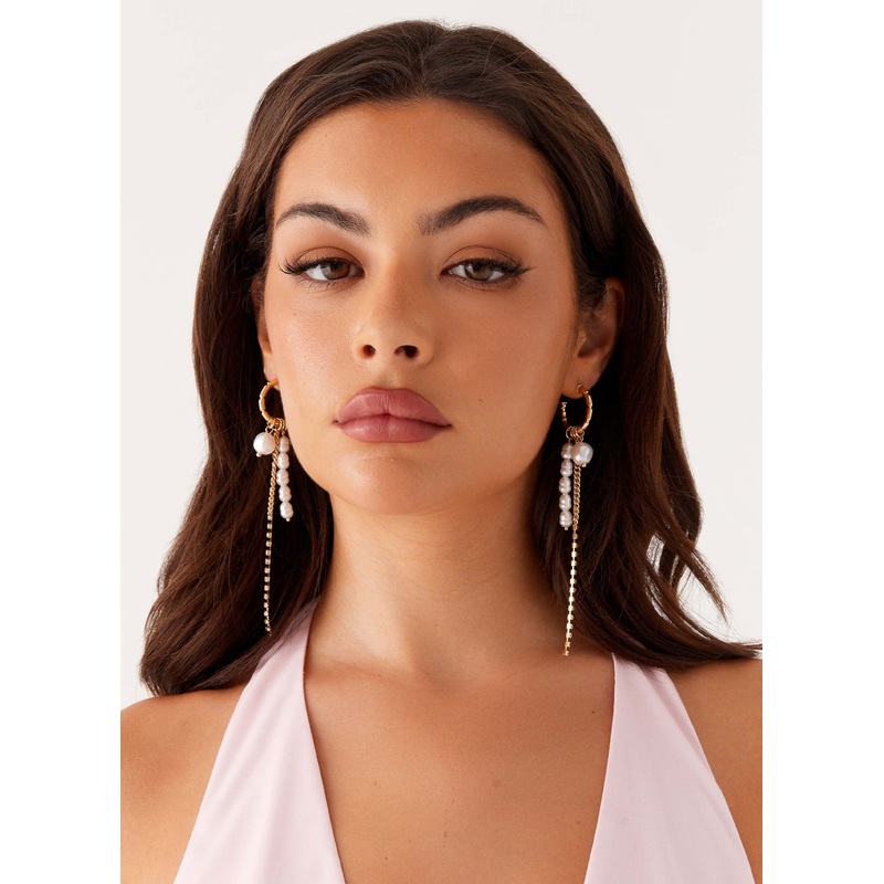 Halo Hoop Earrings – Gold