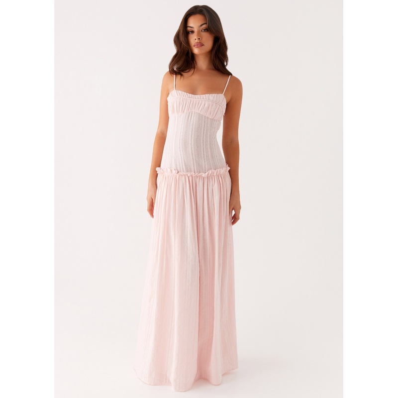 Jacinda Drop Waist Maxi Dress – Pink