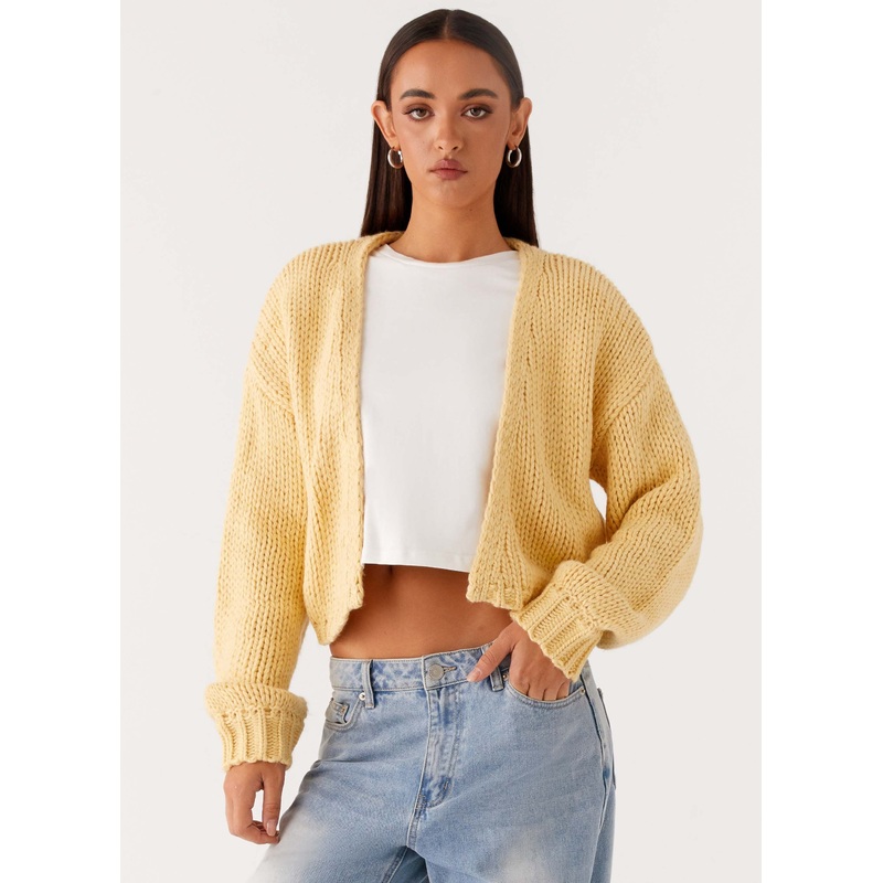 Jasleen Knit Cardigan – Yellow