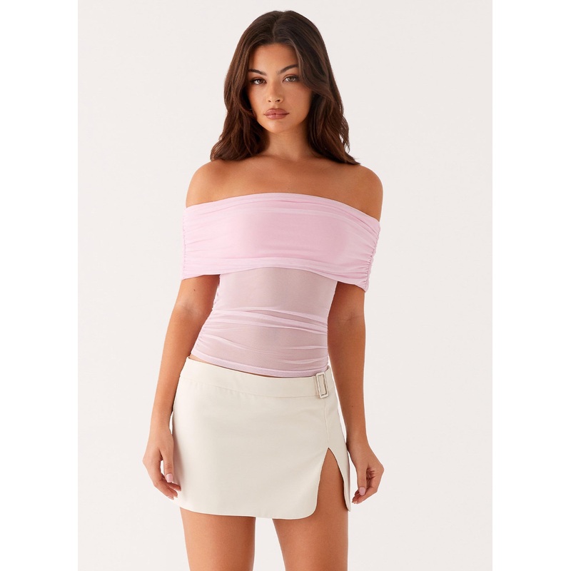 Nelly Off Shoulder Top – Pink