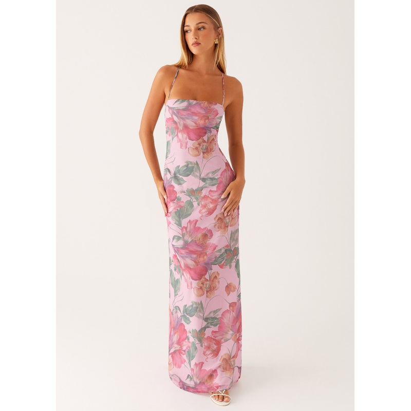 Peggy Maxi Dress – Pink Floral