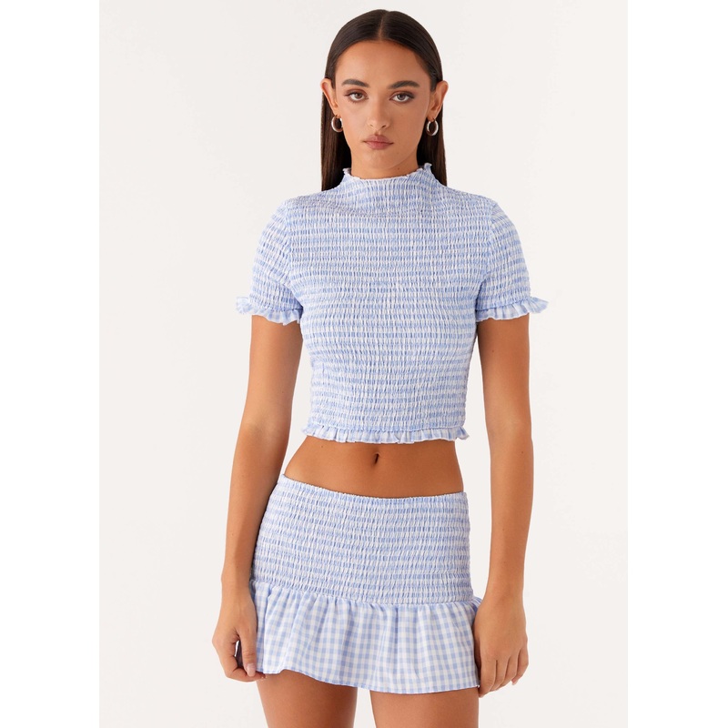 Sweetest Pie T-Shirt – Baby Blue Gingham
