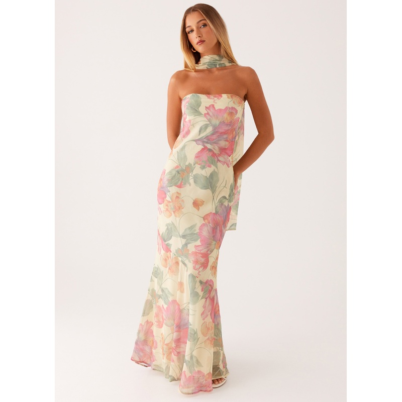 Under The Pagoda Maxi Dress – Yellow Peony
