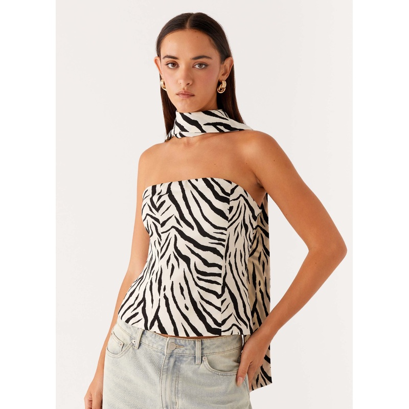 Anais Scraf Top – Zebra