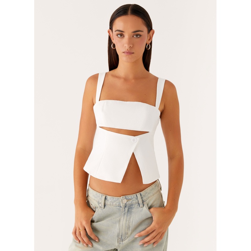 Pia Cut Out Top – White