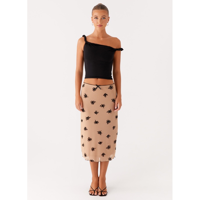 Rocca Midi Skirt – Nude