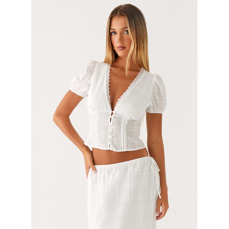 Sweet Lullaby Button Up Shirt – White