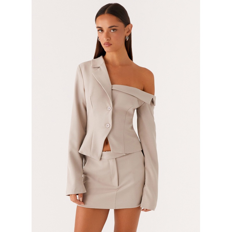 Vogue Low Rise Mini Skirt – Pebble