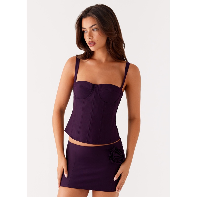 Campbell Corset Top – Plum