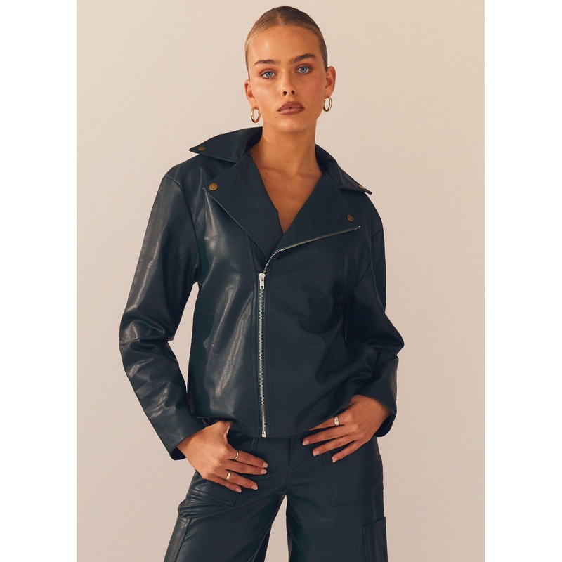 In My Natural Element PU Jacket – Dark Forest